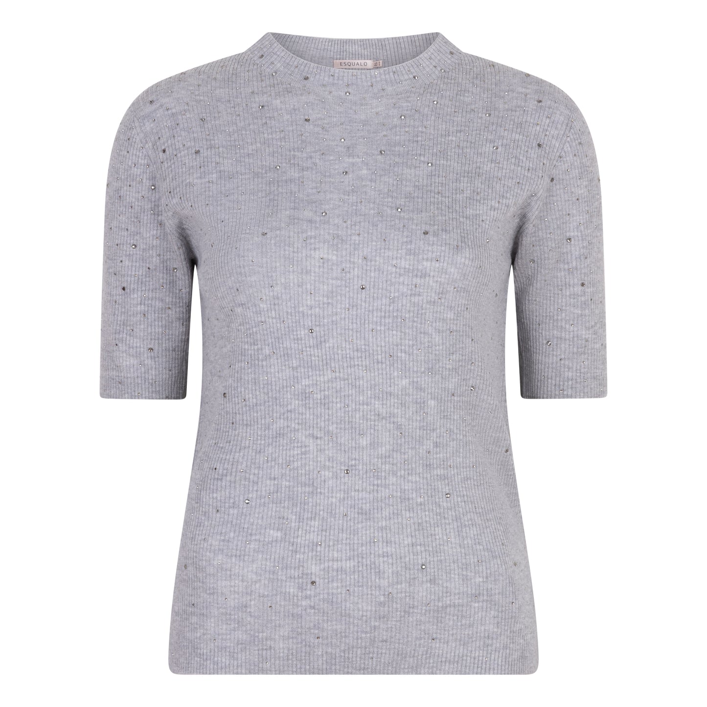 Studded Short Sleeve Fine Knit