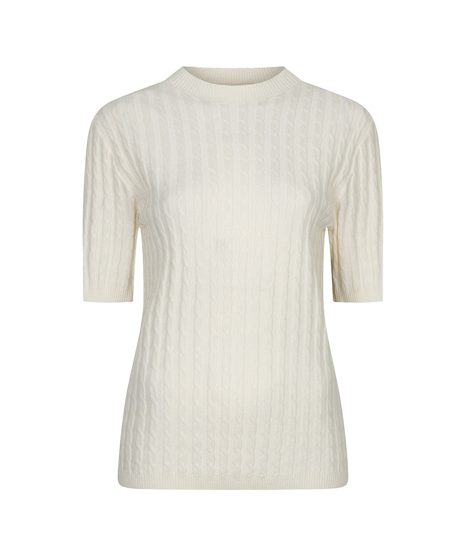Short-Sleeve Sweater by EsQualo in Bisuit | Maison Khloe
