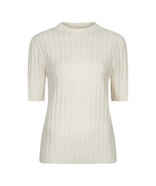 Short-Sleeve Sweater by EsQualo in Bisuit | Maison Khloe