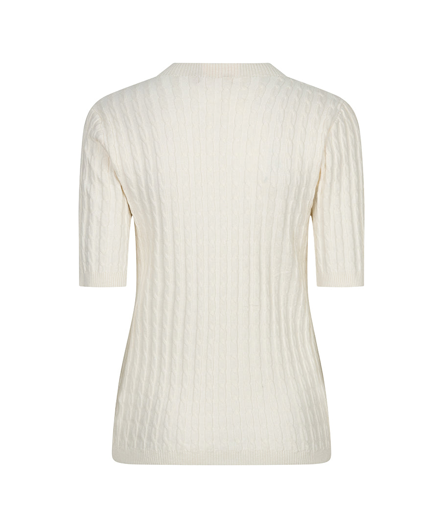 Short-Sleeve Sweater by EsQualo in Bisuit | Maison Khloe