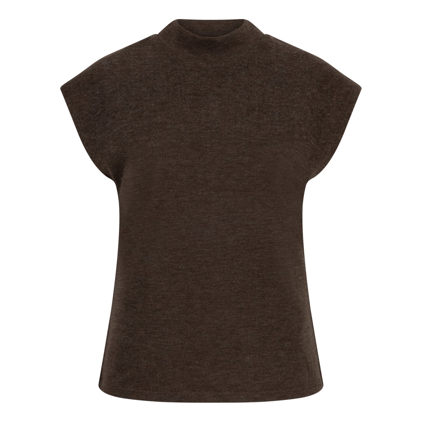 Sleeveless Mockneck Sweater by EsQualo in Cacao | Maison Khloe