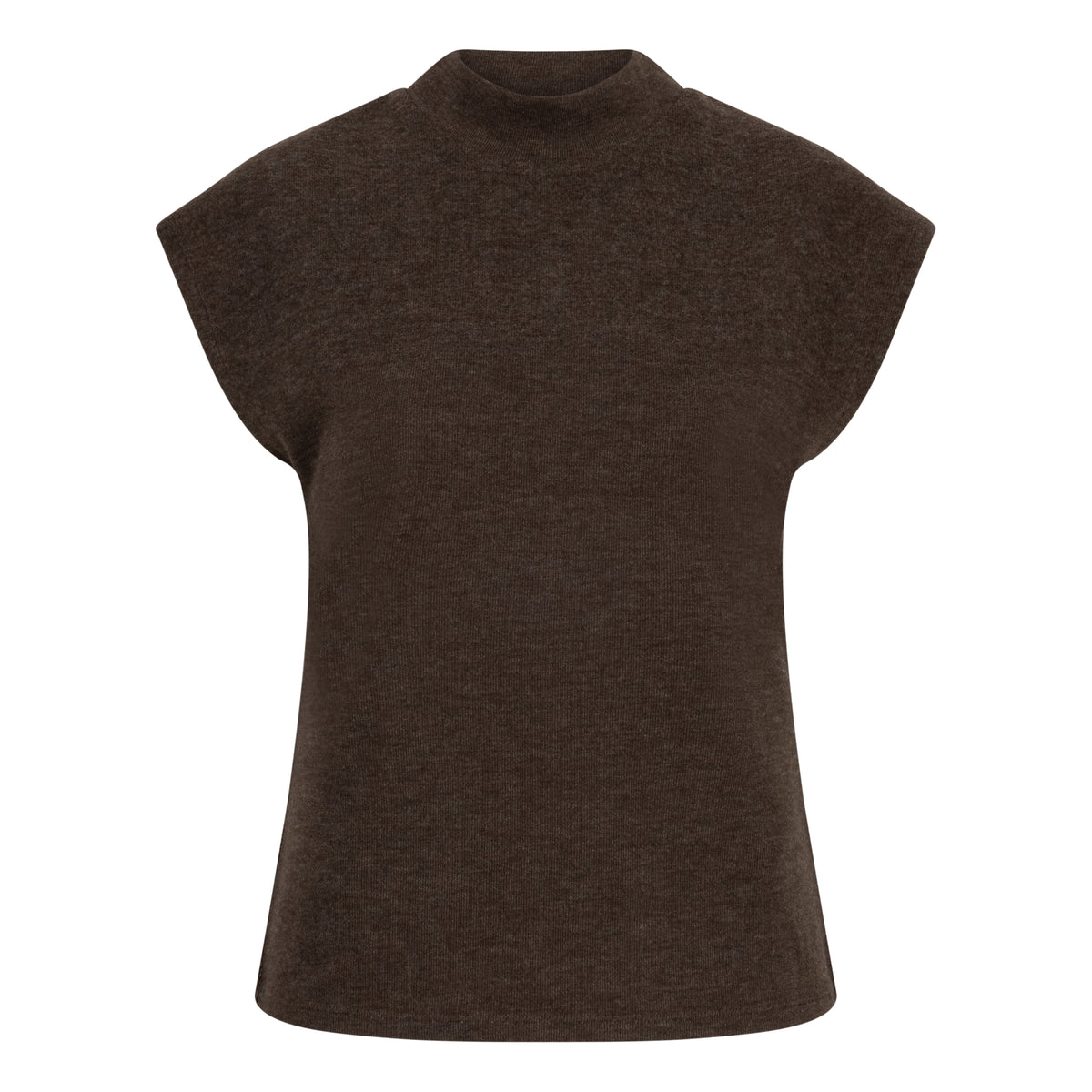 Sleeveless Mockneck Sweater by EsQualo in Cacao | Maison Khloe
