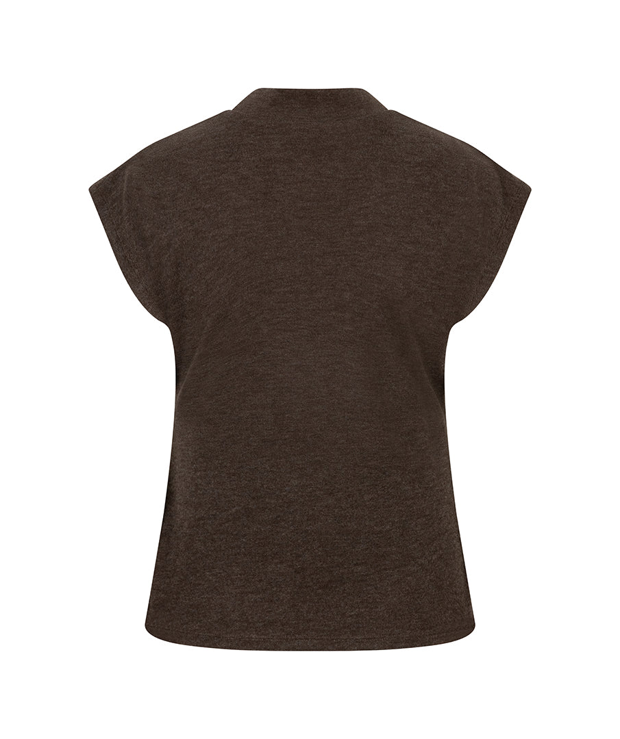 Sleeveless Mockneck Sweater by EsQualo in Cacao | Maison Khloe