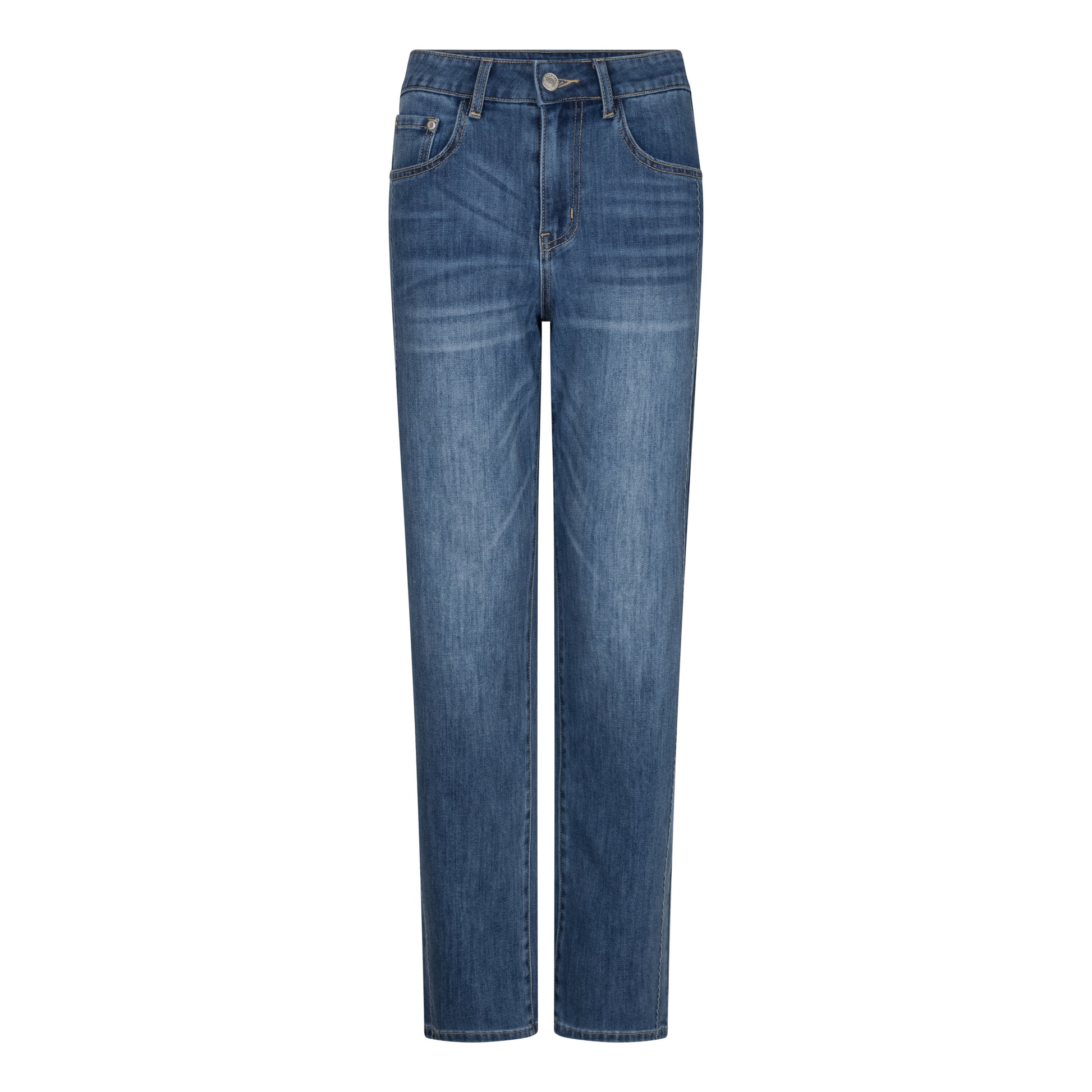Straight Denim Trousers by EsQualo in Jeans Blue | Maison Khloe
