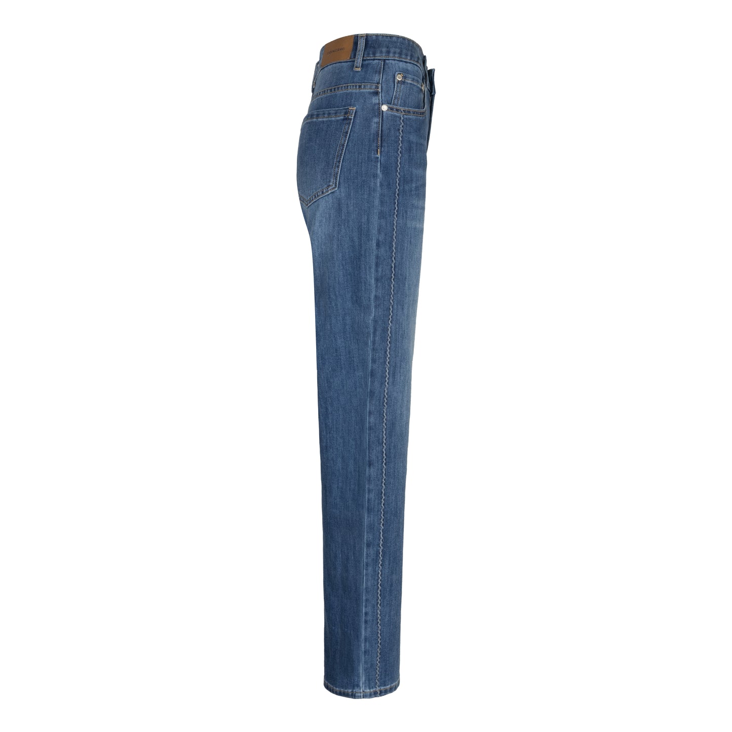Straight Denim Trousers by EsQualo in Jeans Blue | Maison Khloe