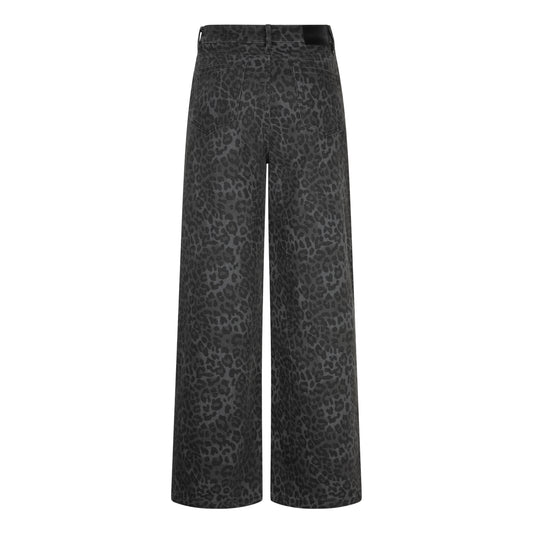 Leopard Denim Trousers by EsQualo in Print | Maison Khloe