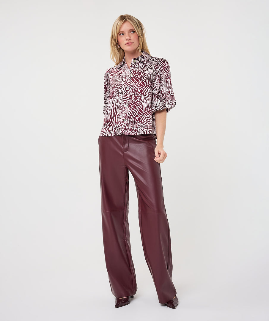Zebra Short-Sleeve Blouse by EsQualo in Print | Maison Khloe