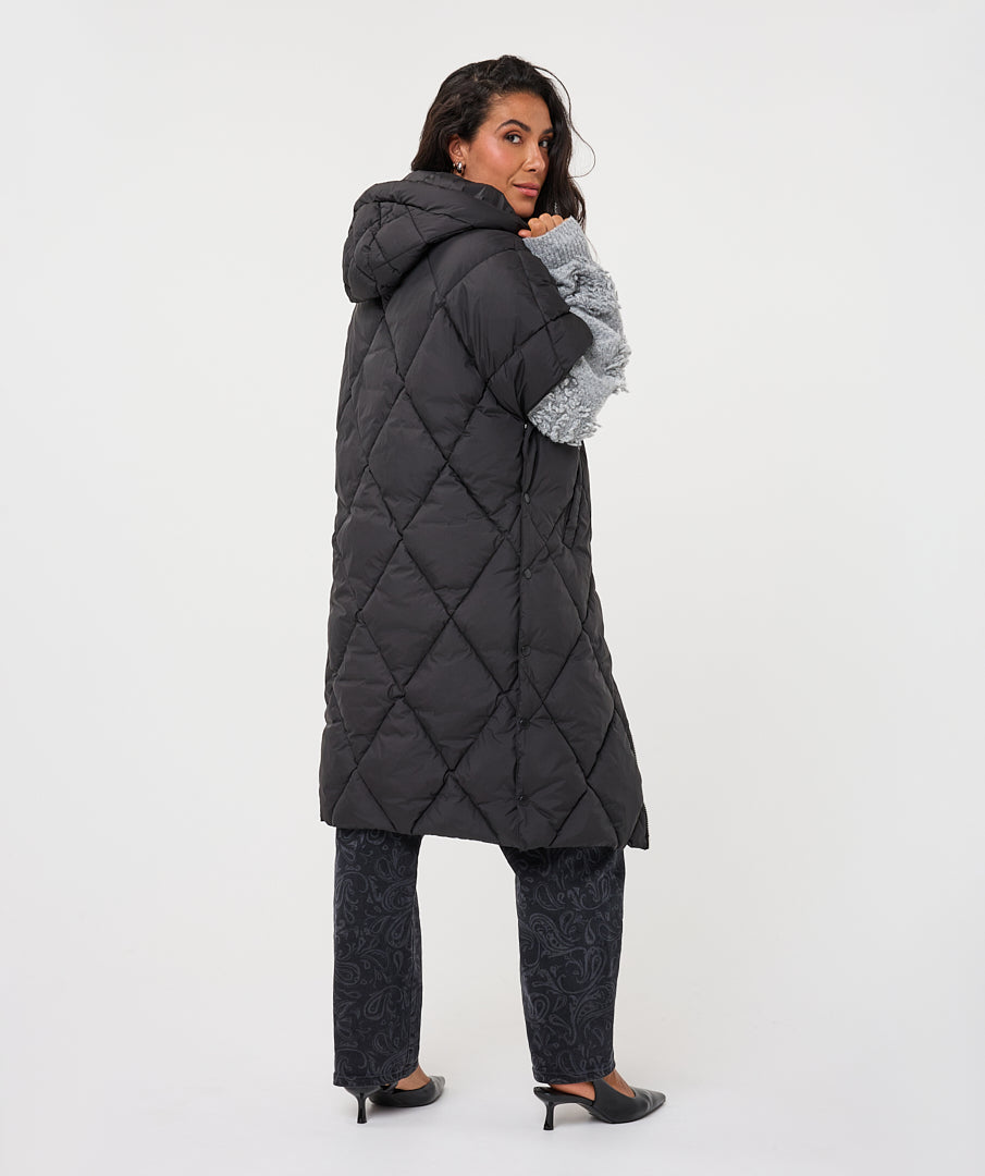 Long Hooded Poncho by EsQualo in Print | Maison Khloe