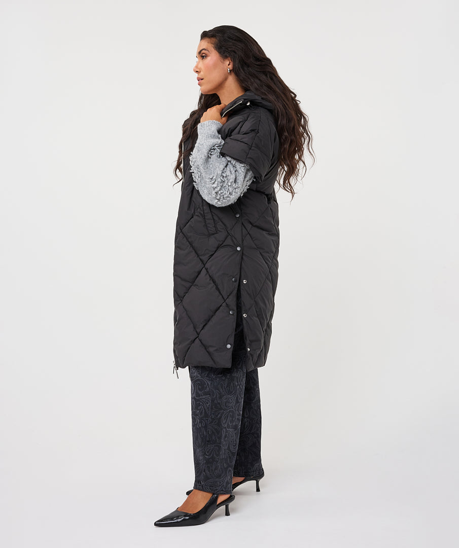 Long Hooded Poncho by EsQualo in Print | Maison Khloe