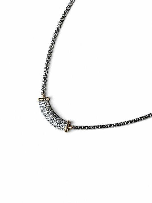 Crystal Curve Necklace Necklace King of Glitz
