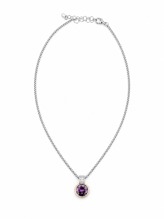 Purple Luxe Pendant Necklace Accessories King of Glitz