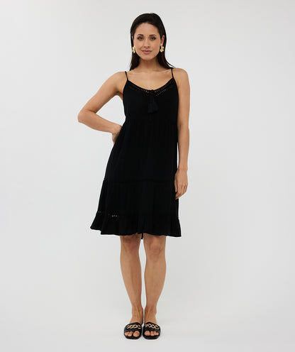 Crinkle Lace Tape Dress by EsQualo