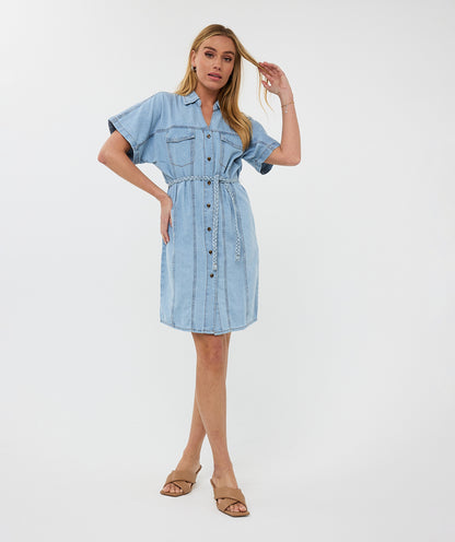Denim Dress Short by Esqualo