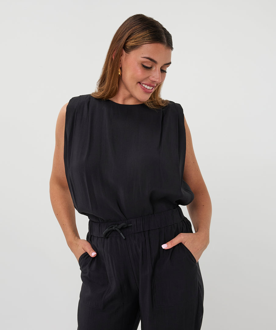Black sleeveless top by Esqualo Tops EsQualo Black 6