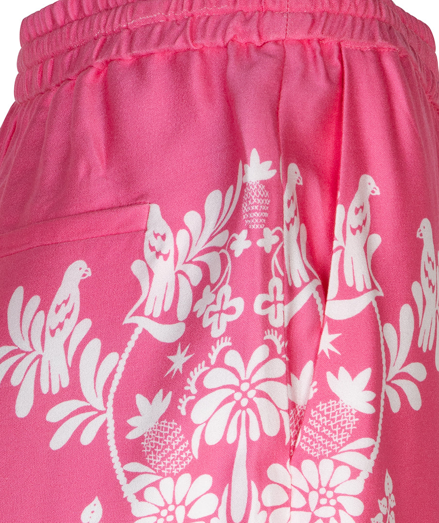 Pink Print Pants by EsQualo Trousers & Pants EsQualo