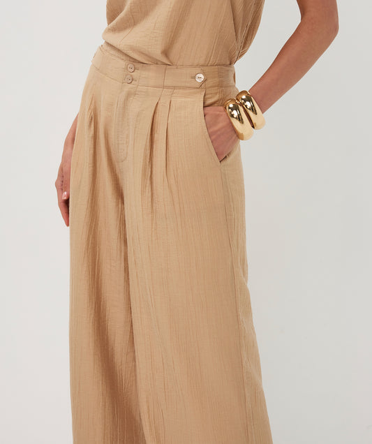 Crinkle Pant by Esqualo Trousers & Pants EsQualo Sand