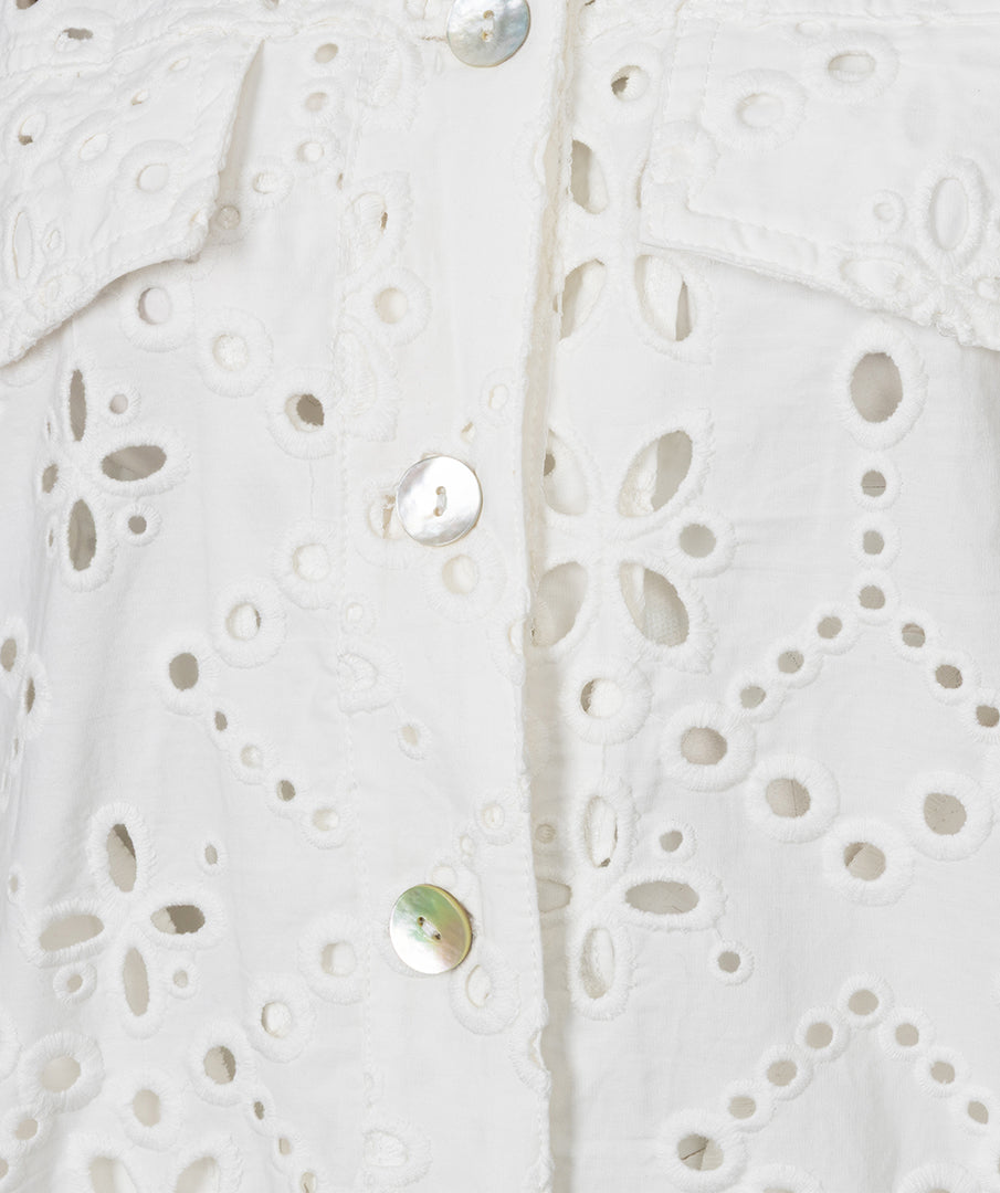 Short Sleeve Off White Jacket by EsQualo Outerwear EsQualo