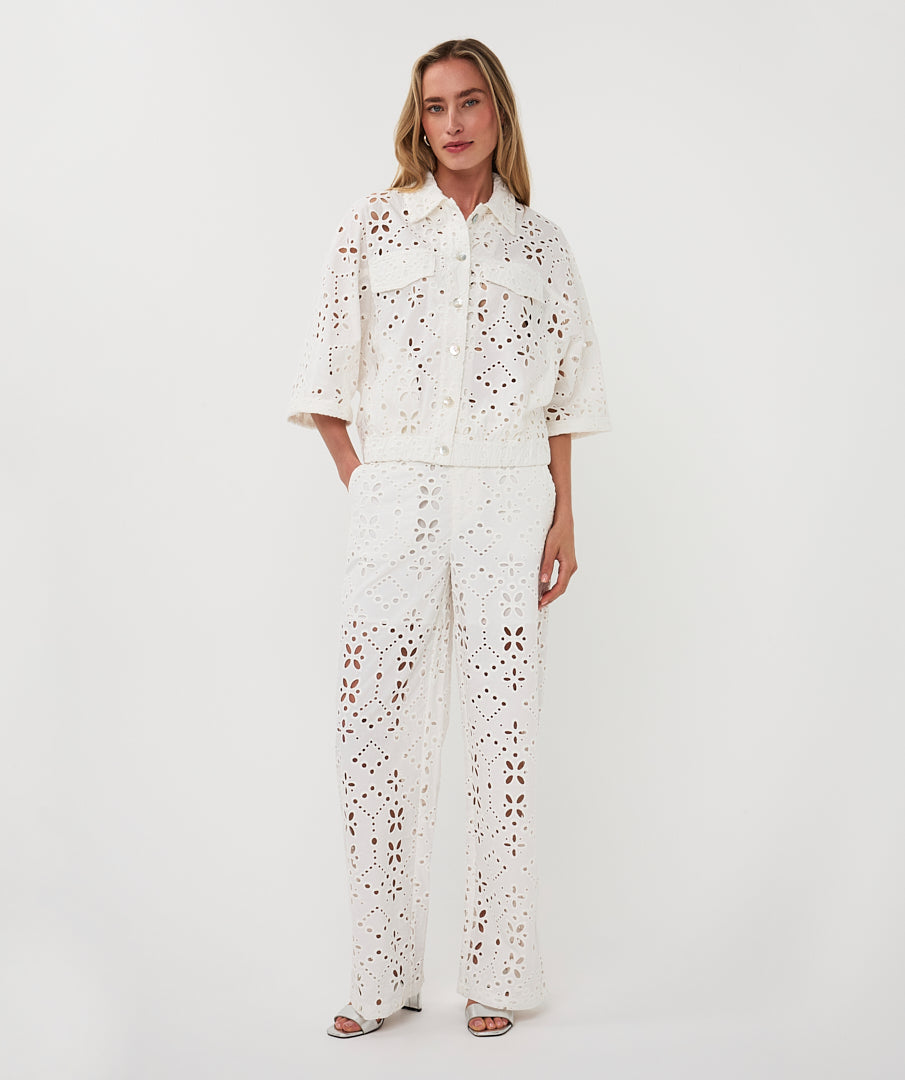 Short Sleeve Off White Jacket by EsQualo Outerwear EsQualo