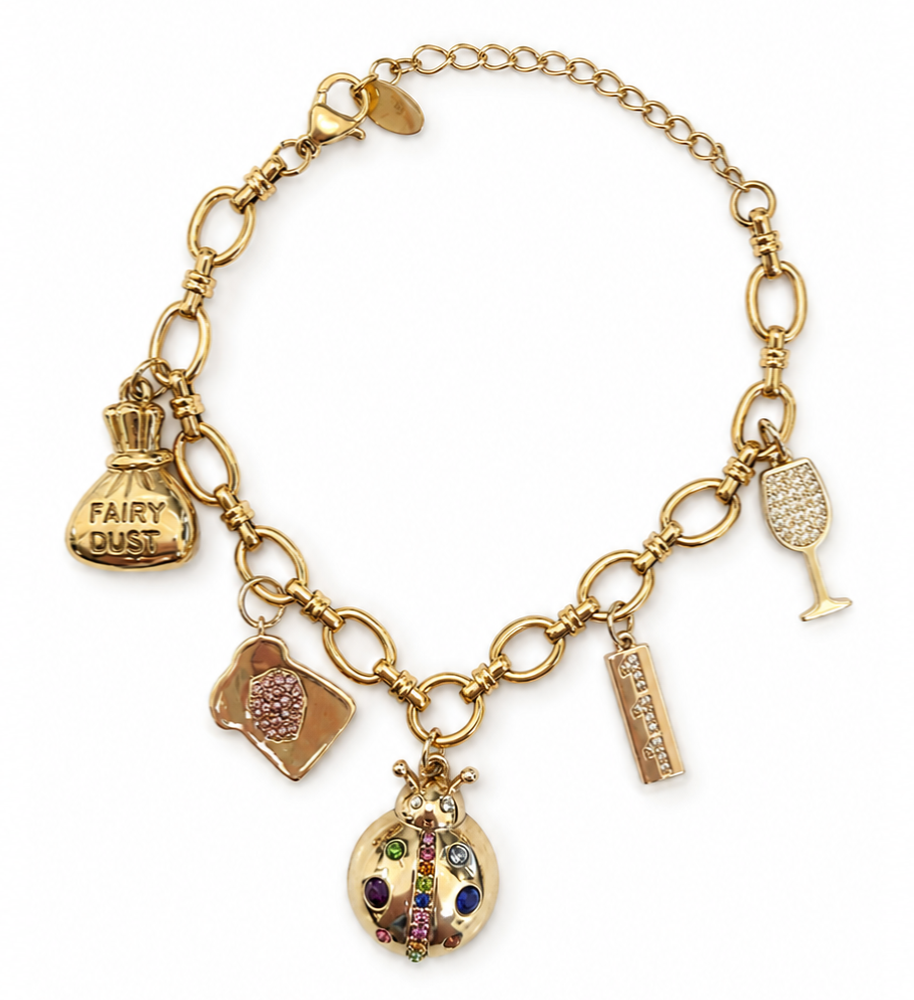 Beatle Charm Bracelet by Hoopla Jewelry HoopLa