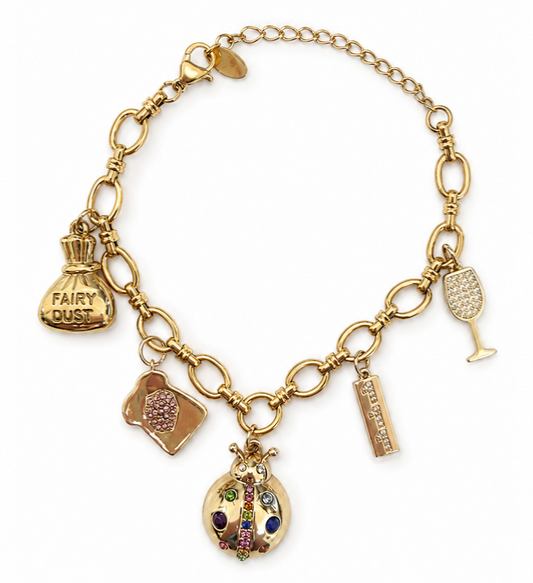 Beatle Charm Bracelet by Hoopla Jewelry HoopLa