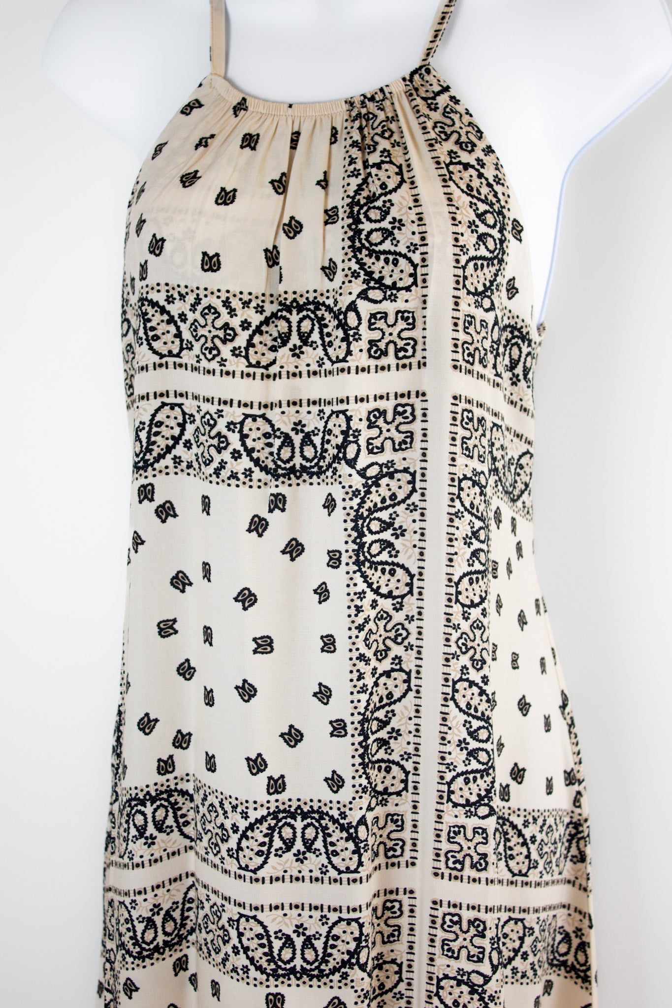 Paisley Print Dress by Jessica Laura Maxi Dress Jessica Laura Beige