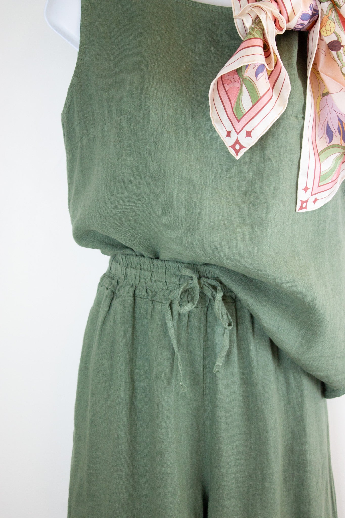 Linen Button Back Tank by Jessica Laura Tank Jessica Laura