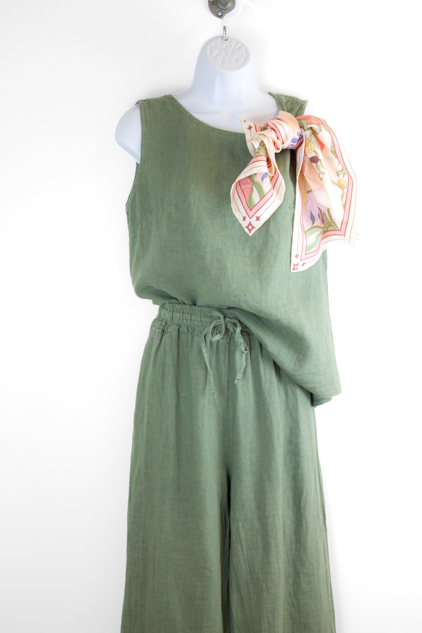 Linen Button Back Tank by Jessica Laura Tank Jessica Laura