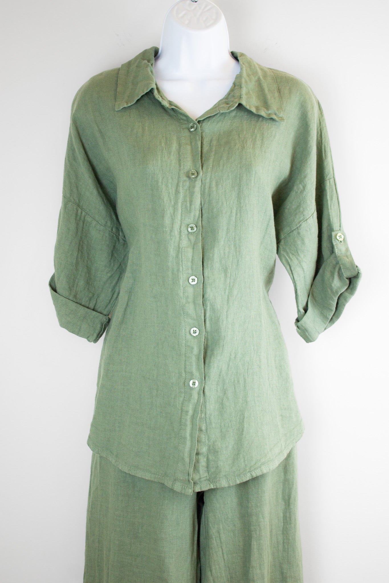 Linen Shirt by Jessica Laura Tops Jessica Laura Olive