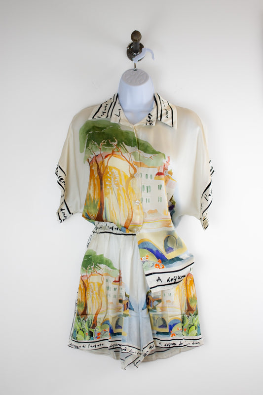 Italy Printed Shorts by Jessica Laura Shorts Jessica Laura