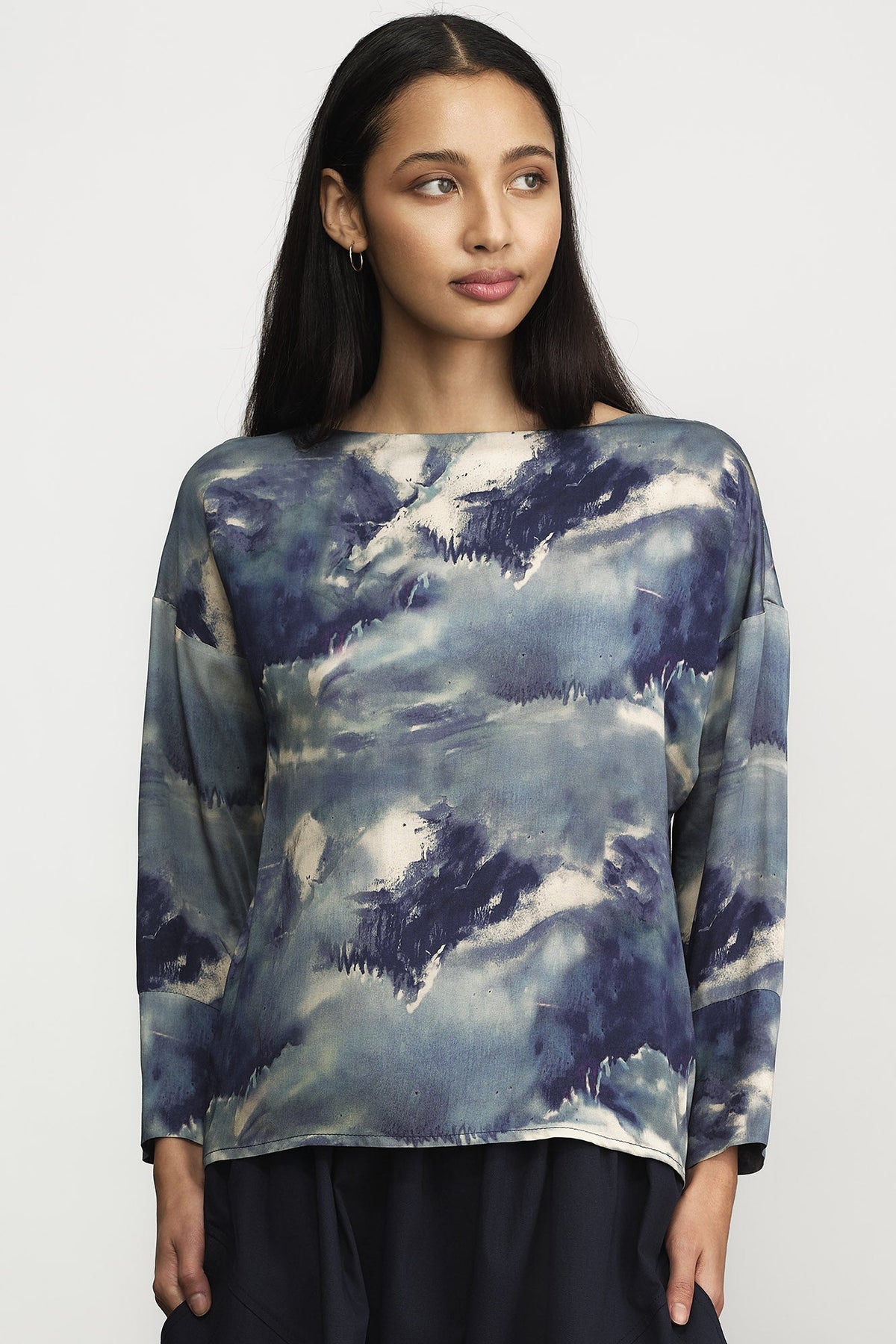 Ivy Cloud Print Top by Jennifer Glasgow in Cloud Print - side or detail view