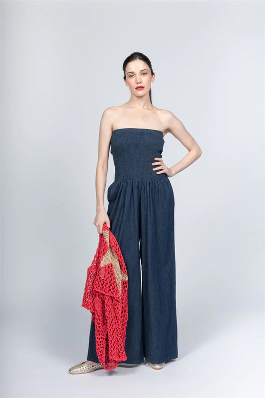 Strapless Summer Weight Jumpsuit by Paolo Tricot