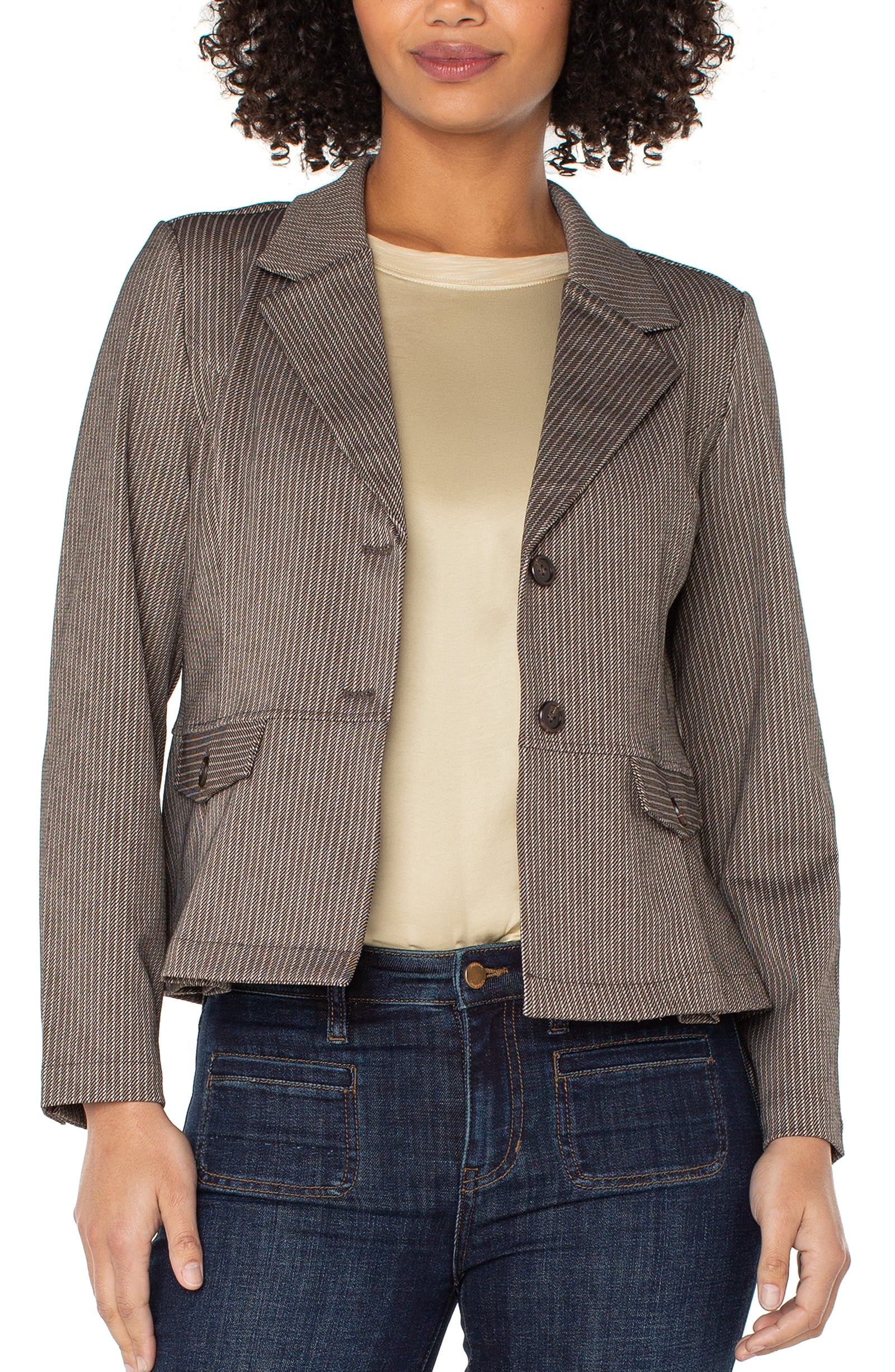Striped Blazer by Liverpool Blazer Liverpool Camel