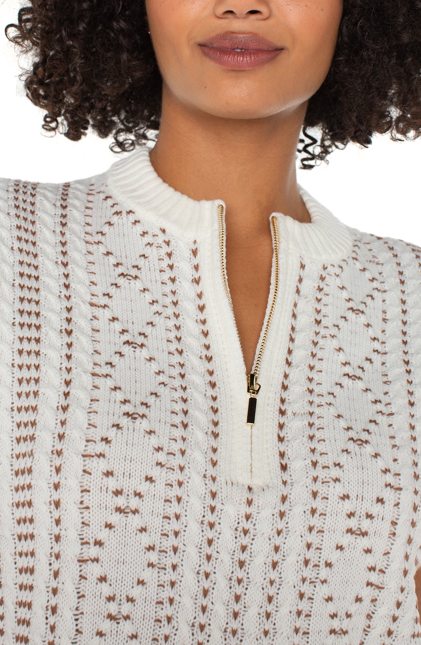 Cream Knit vest by Liverpool Vest Liverpool Camel