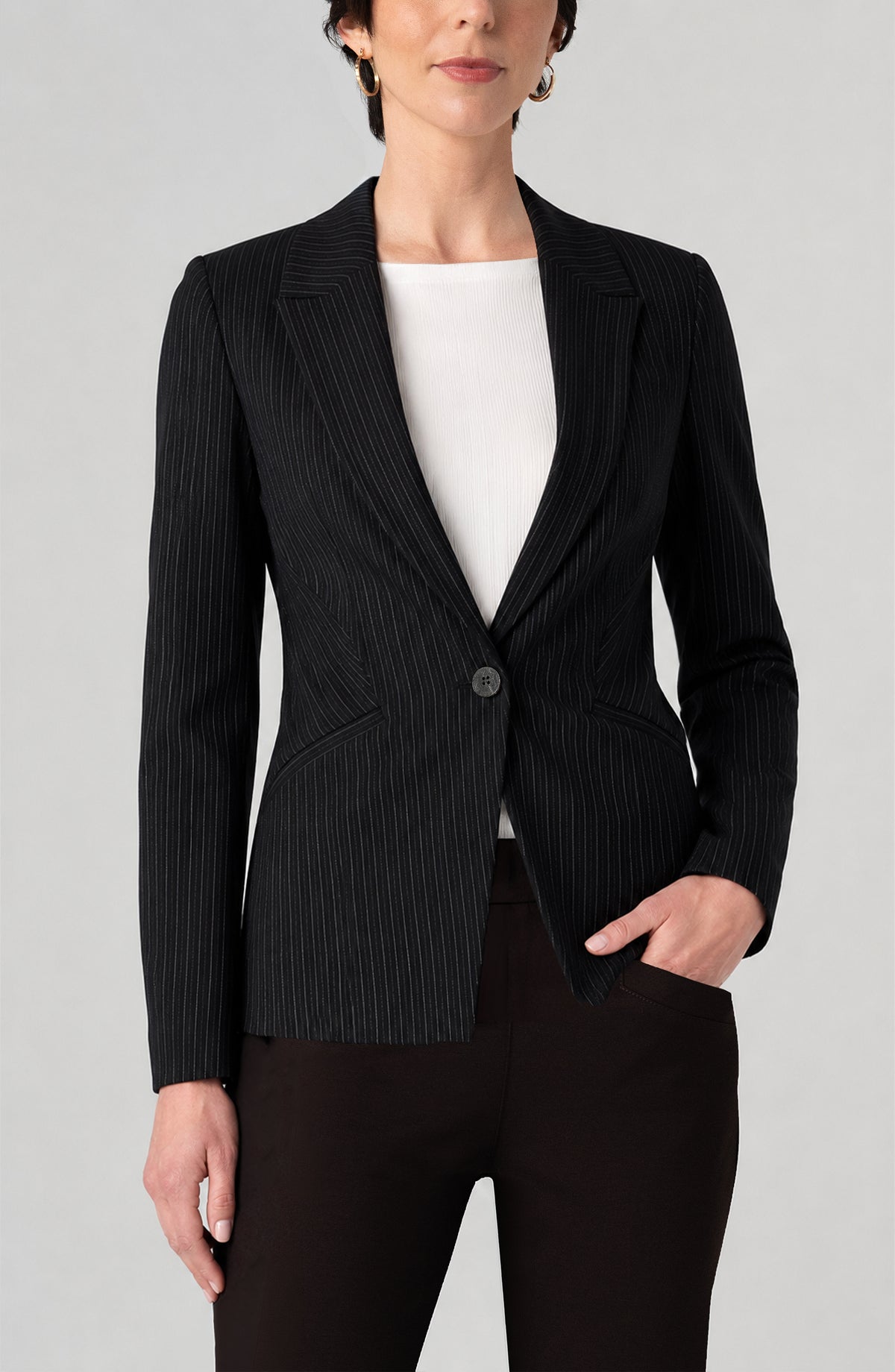 Fitted Cutaway Blazer LM1C98TY01 Suiting LIVERPOOL JEANS COMPANY Black