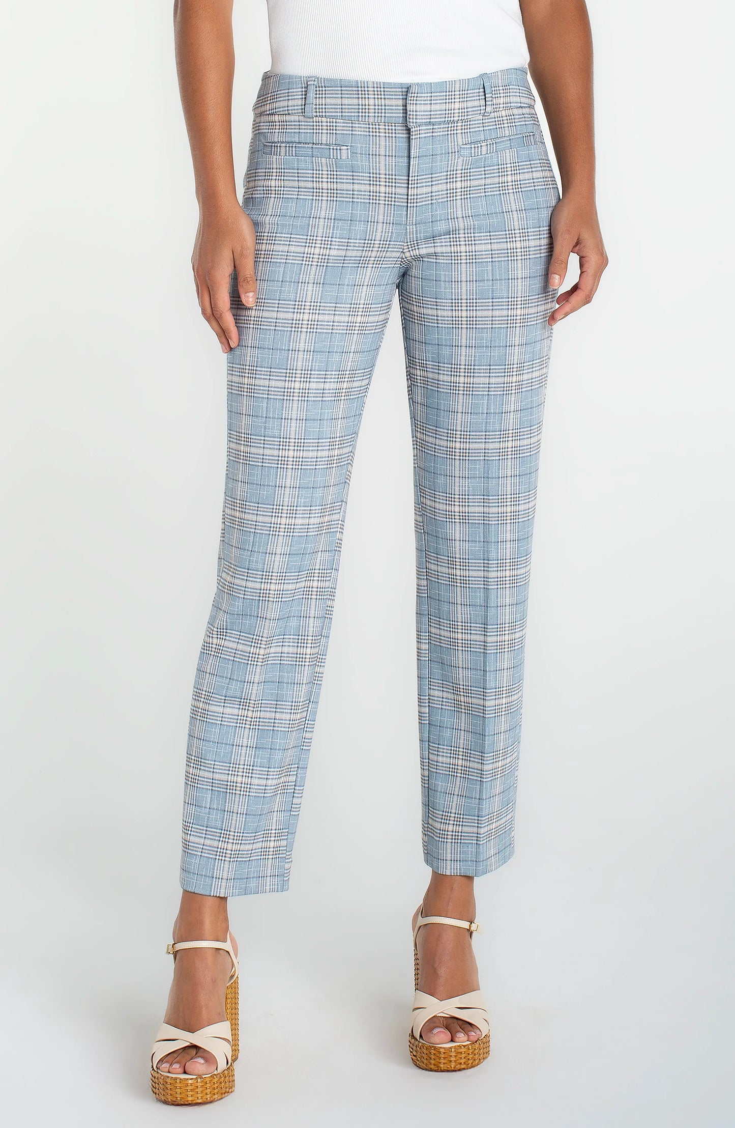 Holly Trouser by Liverpool Trouser Liverpool Blue Plaid