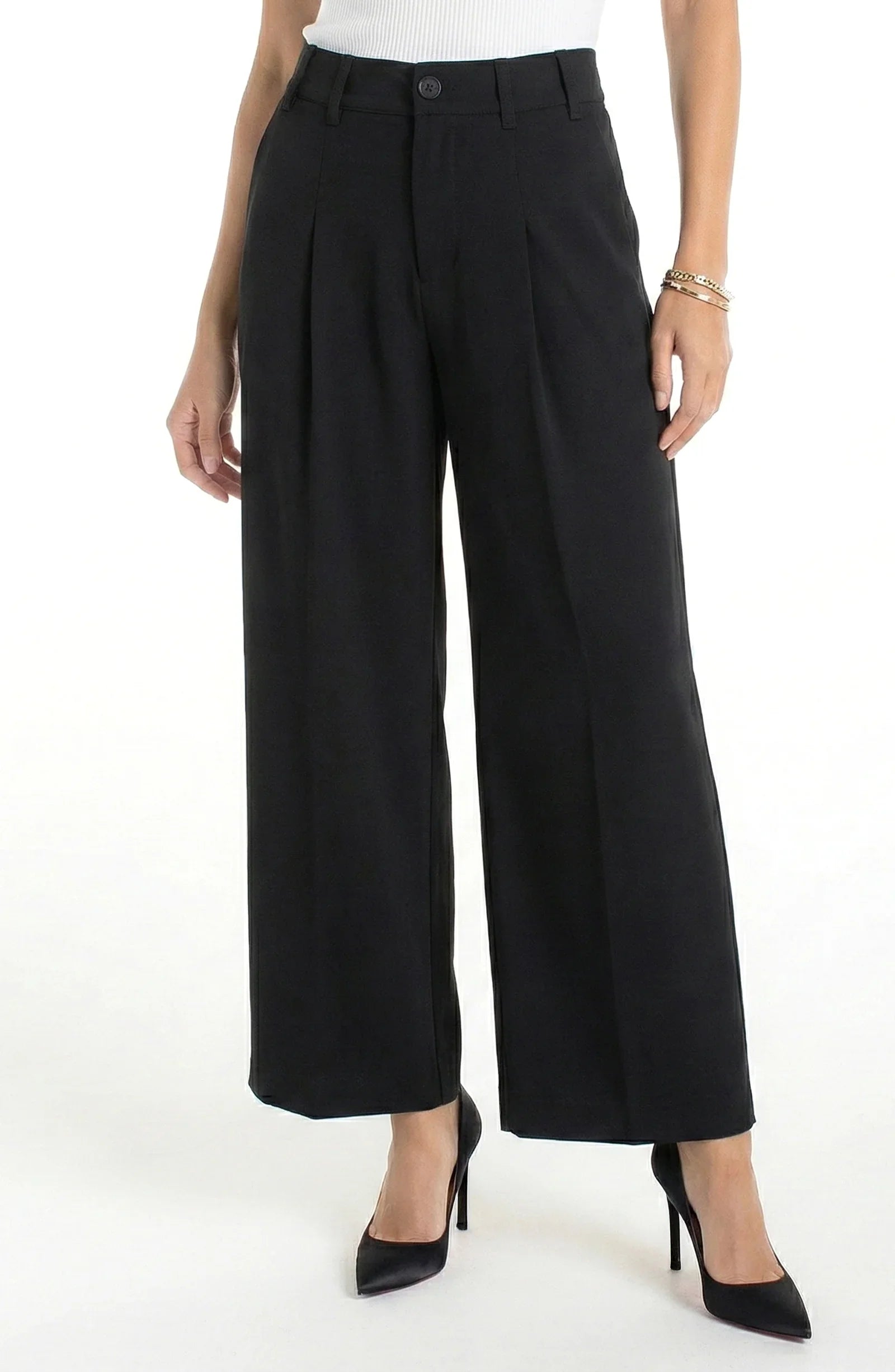 Pleated Pant by Liverpool Trouser Liverpool Black