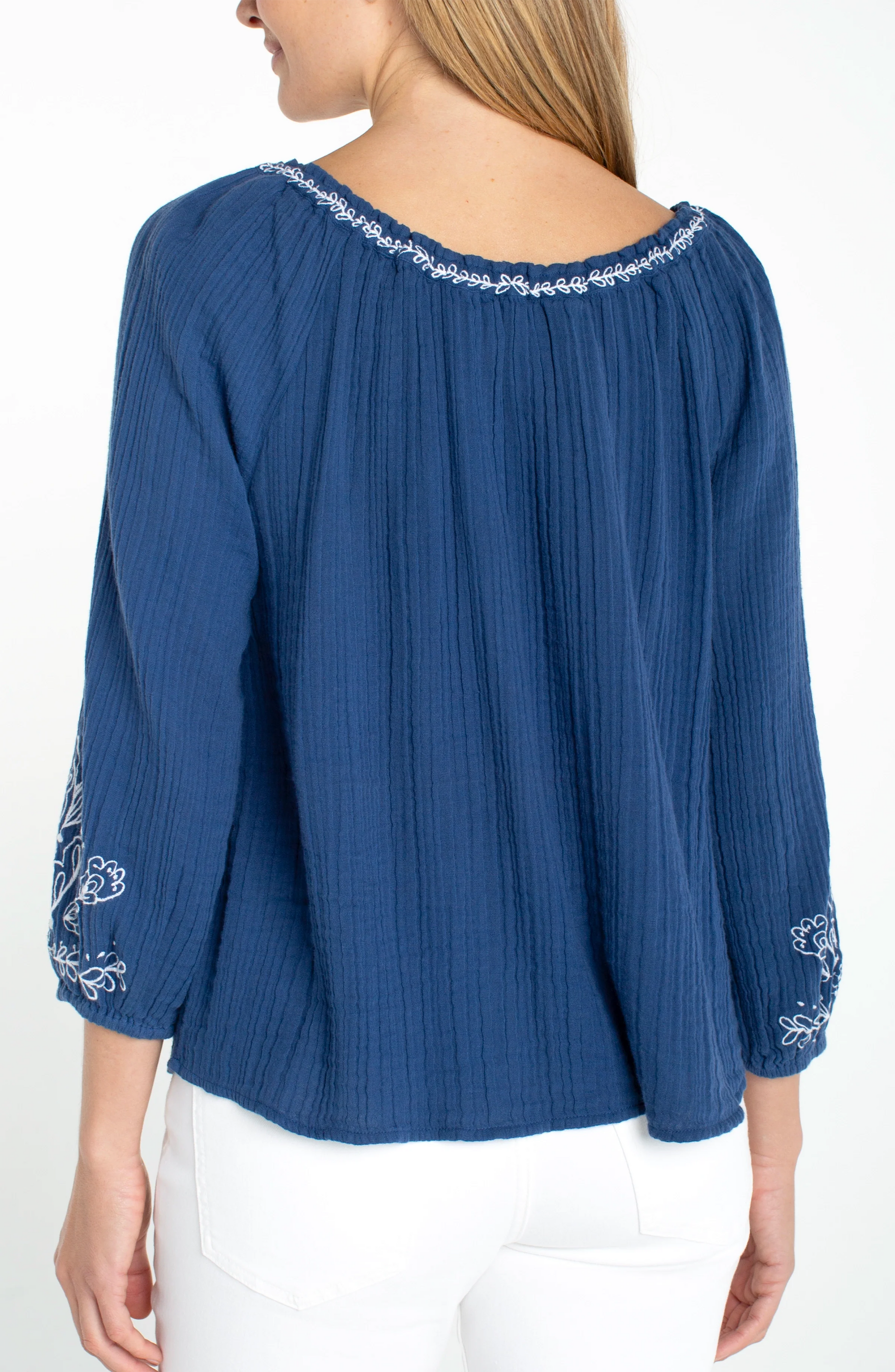 Embroidered Cotton Top by Liverpool Blouse Liverpool