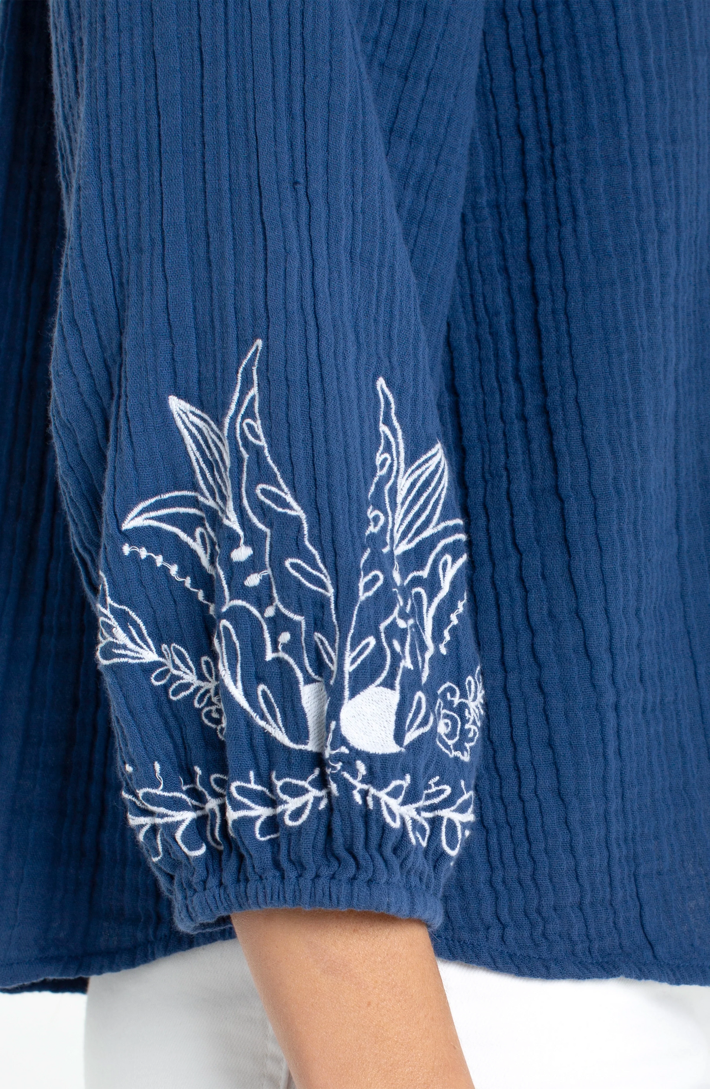 Embroidered Cotton Top by Liverpool Blouse Liverpool
