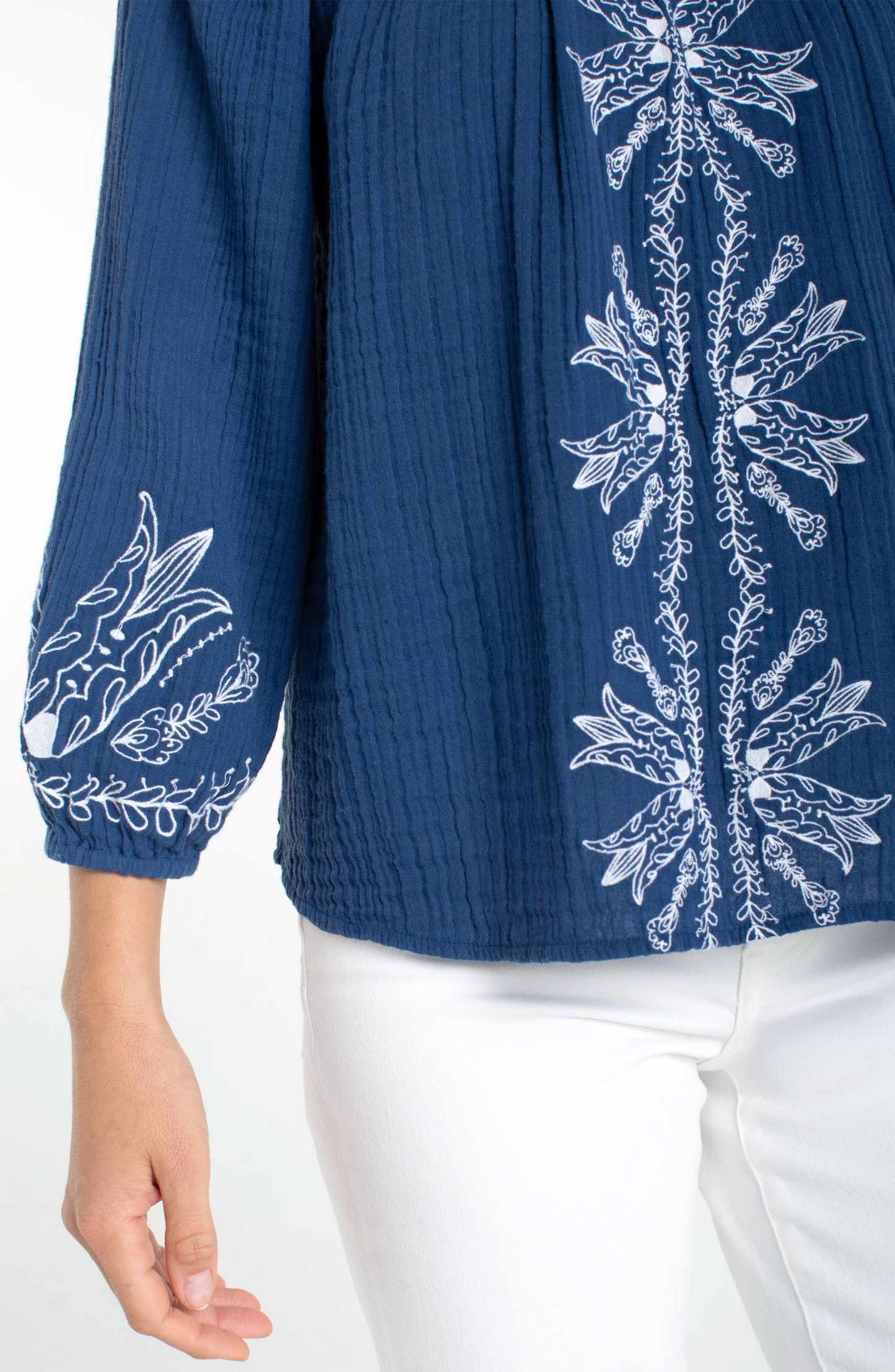 Embroidered Cotton Top by Liverpool Blouse Liverpool
