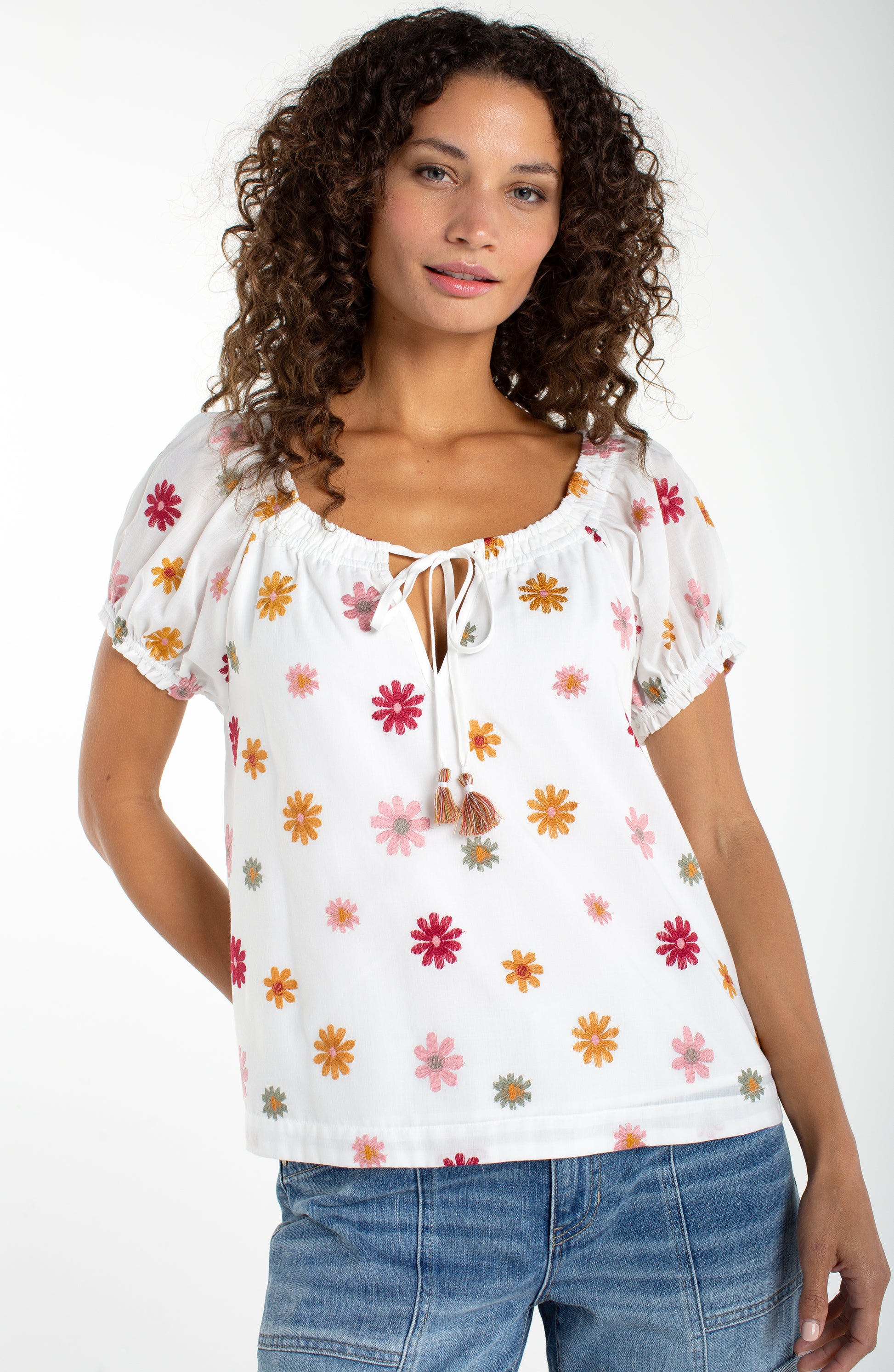 Short Sleeve Floral Top by Liverpool Blouse Liverpool