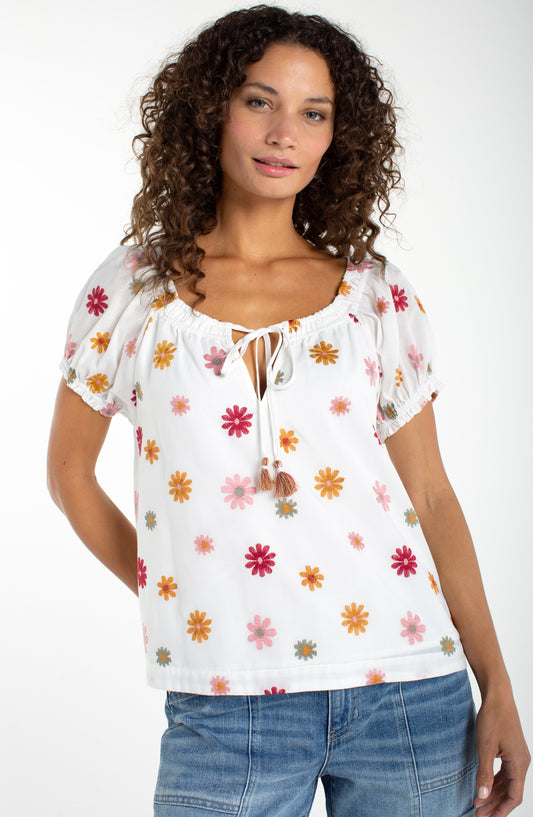 Short Sleeve Floral Top by Liverpool
