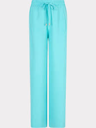 Wide Trouser Crinkle by EsQualo Trouser EsQualo Lagoon