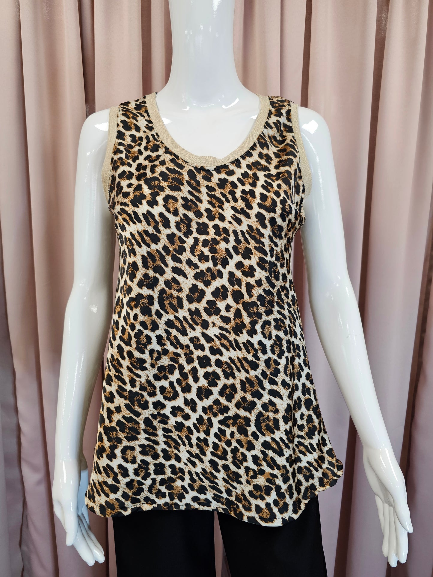 Leopard Print Satin Tank by In Italy