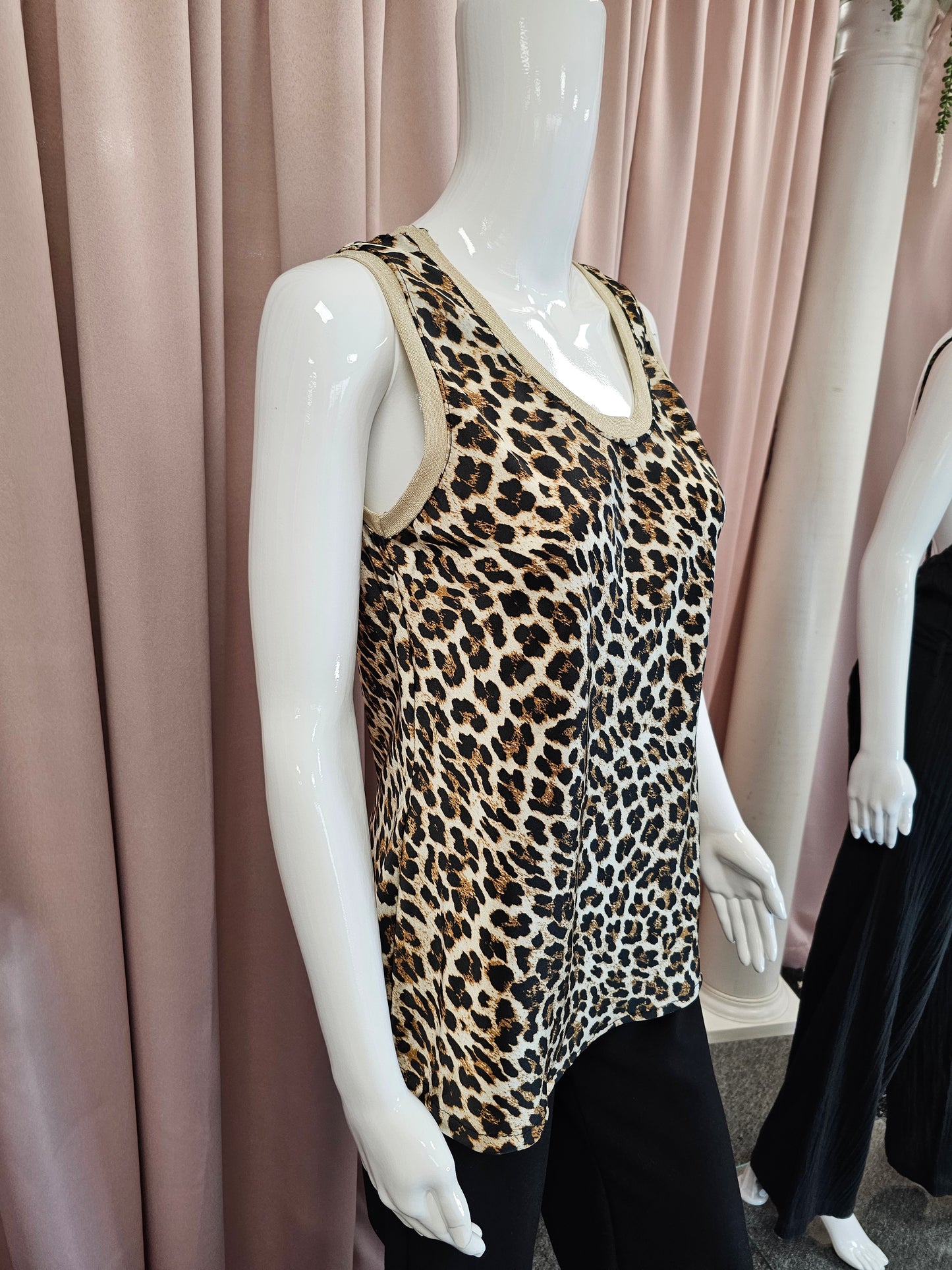 Leopard Print Satin Tank by In Italy