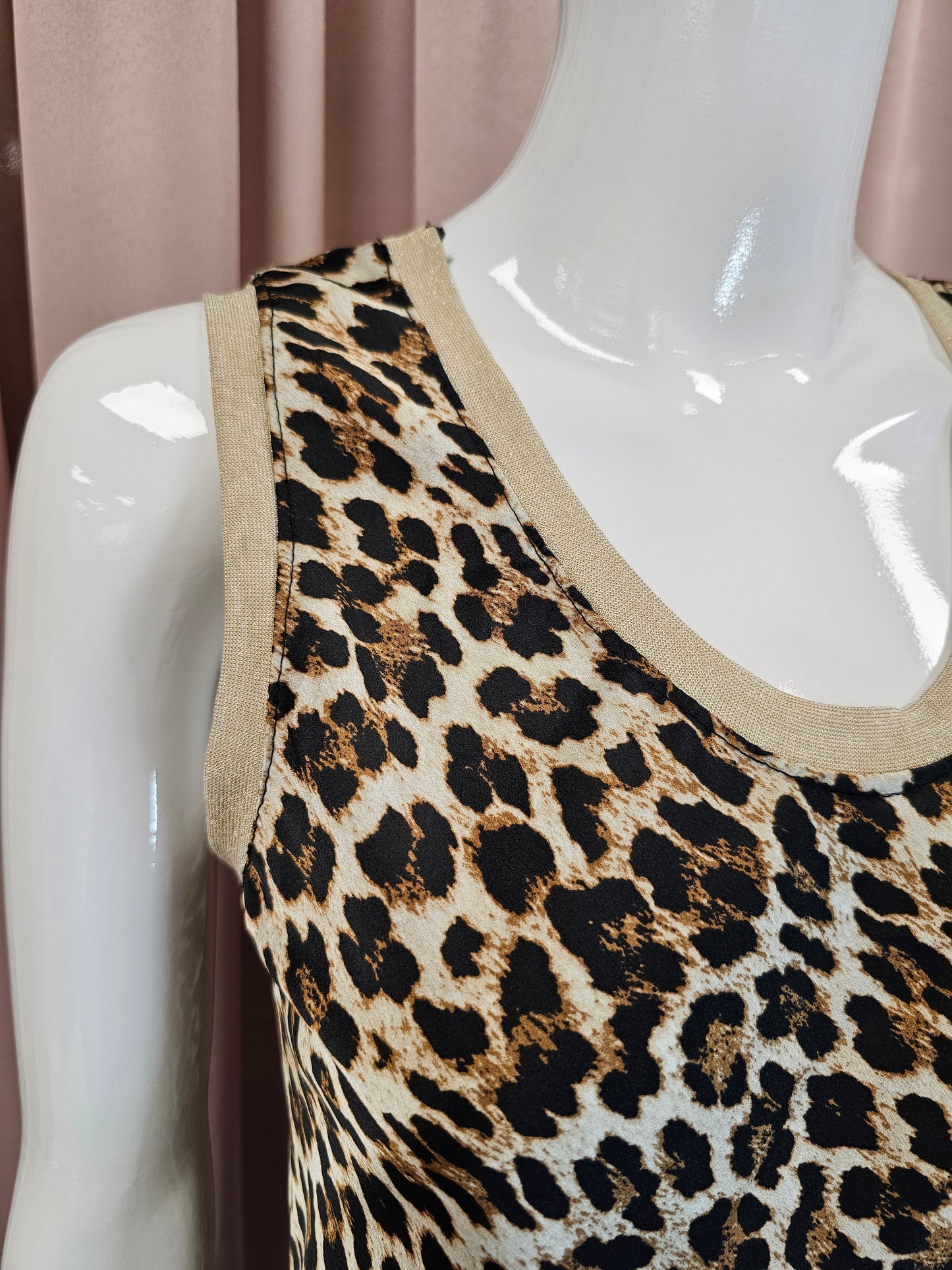 Leopard Print Satin Tank by In Italy