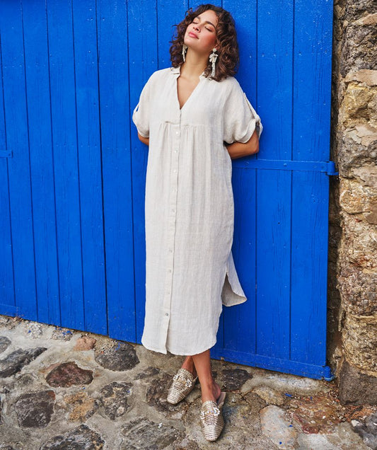 Long Linen Dress - EsQualo