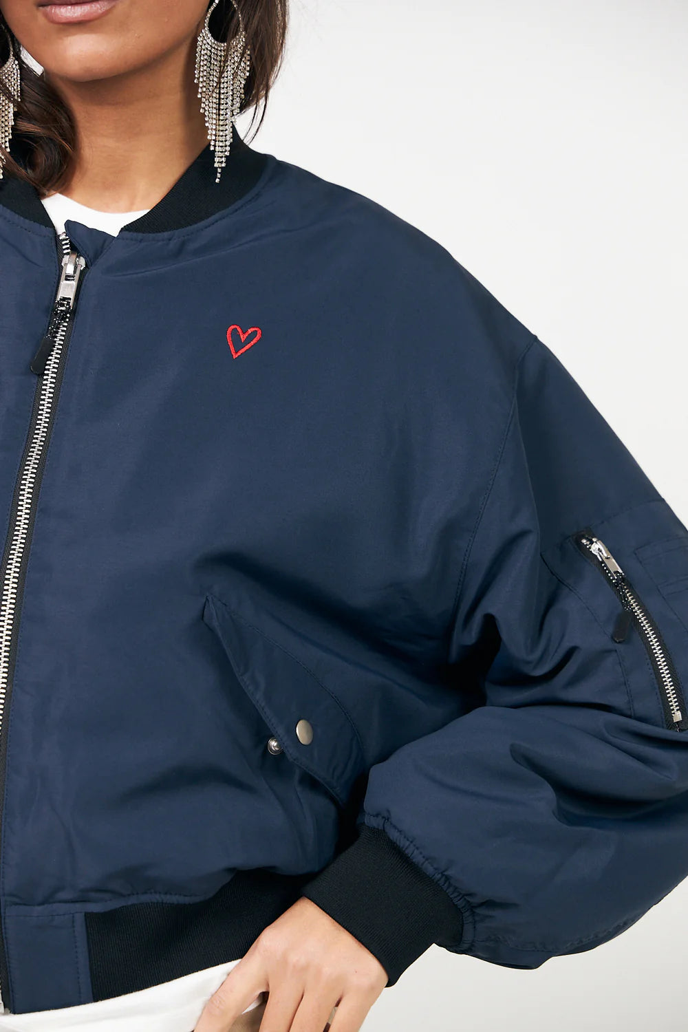 Liw Bomber Jacket by Lollys Laundry Jackets & Blazers Lollys Laundry Navy