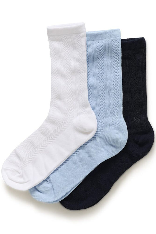 Tea three-pack socks in Blue Nightsky, pale blue and white by Saint Tropez