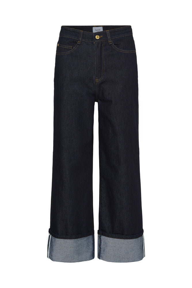 Saint Tropez Terryn Mid-Rise Jeans in Dark Blue Denim