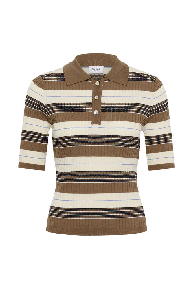 Saint Tropez Tristiana Polo Pullover in Toasted Coconut